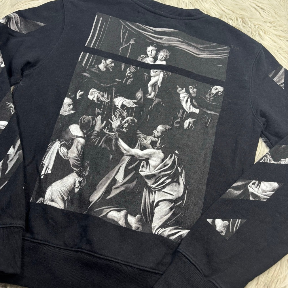 Off-White Men's XS Caravaggio Madonna of the Rosary Crew Sweatshirt 2013 Street